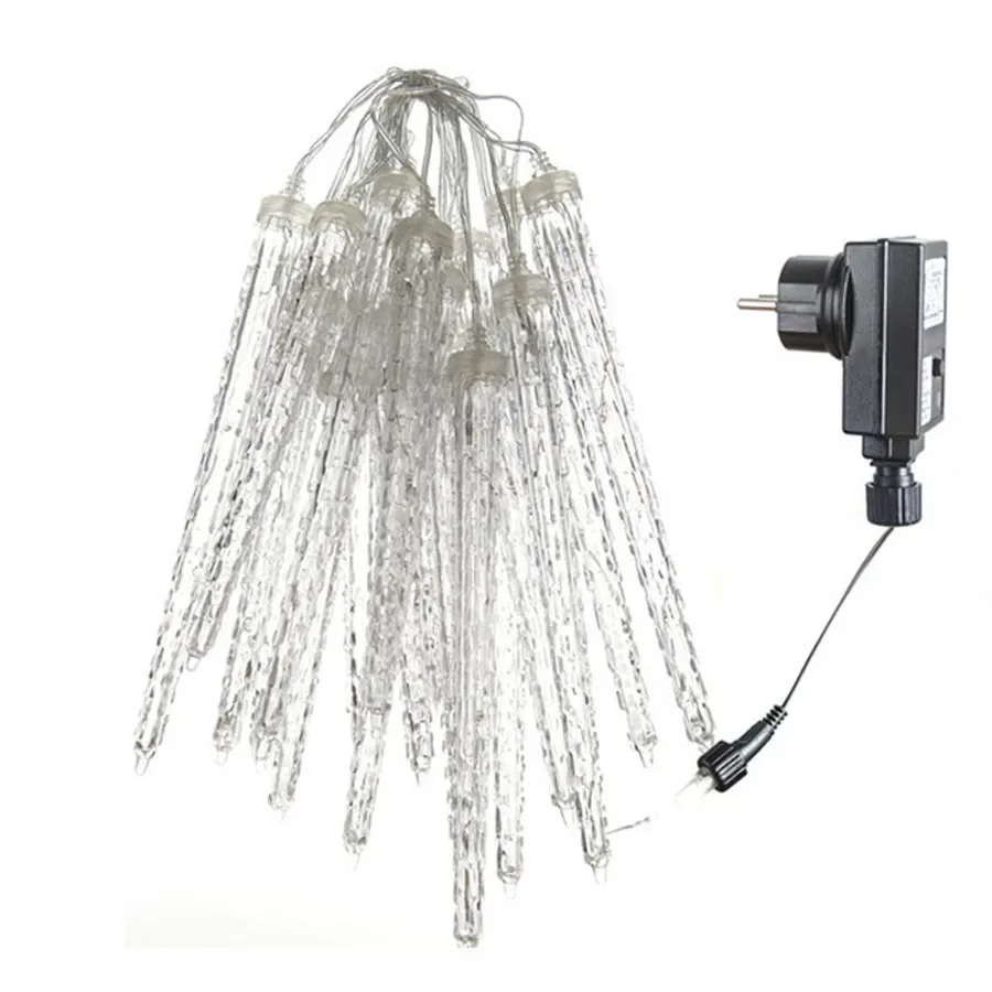 Lumière de glaçon de Noël connectable, 20 tubes, 90 LED, 8 modes, pluie de météorites, vacances, décor