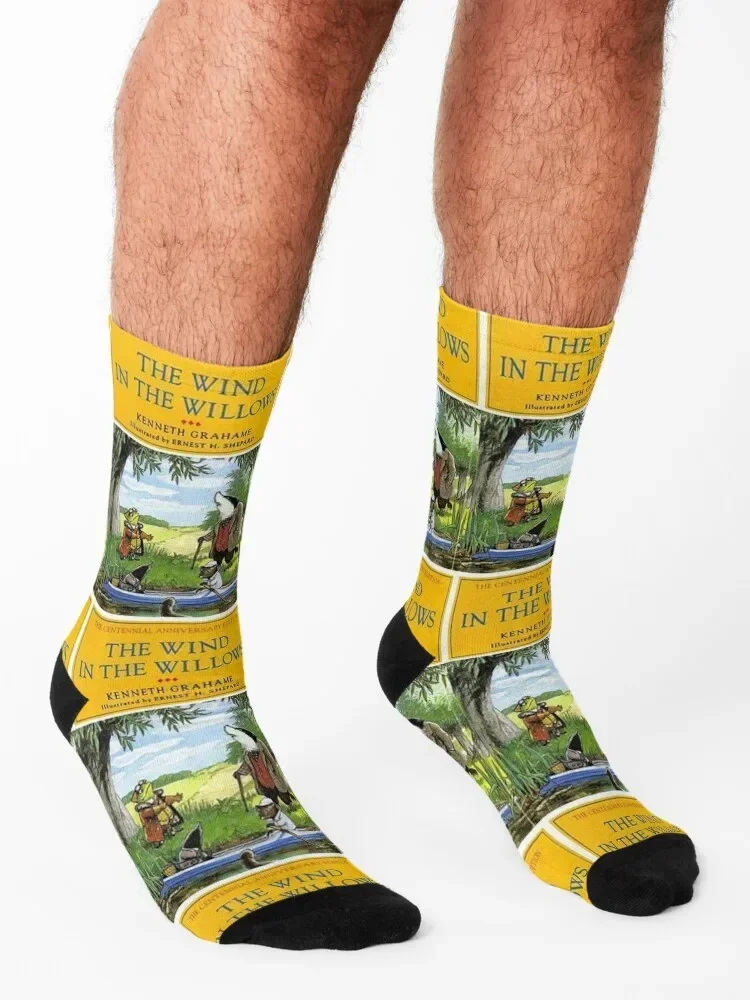 The Wind In The Willows Classic Children's Book Cover Socks moving stockings FASHION bright garter happy Men's Socks Women's
