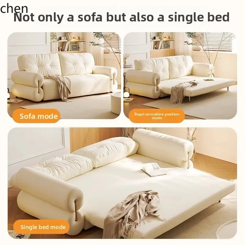 DSA Cream Style Folding Sofa Bed Simple Living Room Adjustable Cloud Sofa Bed