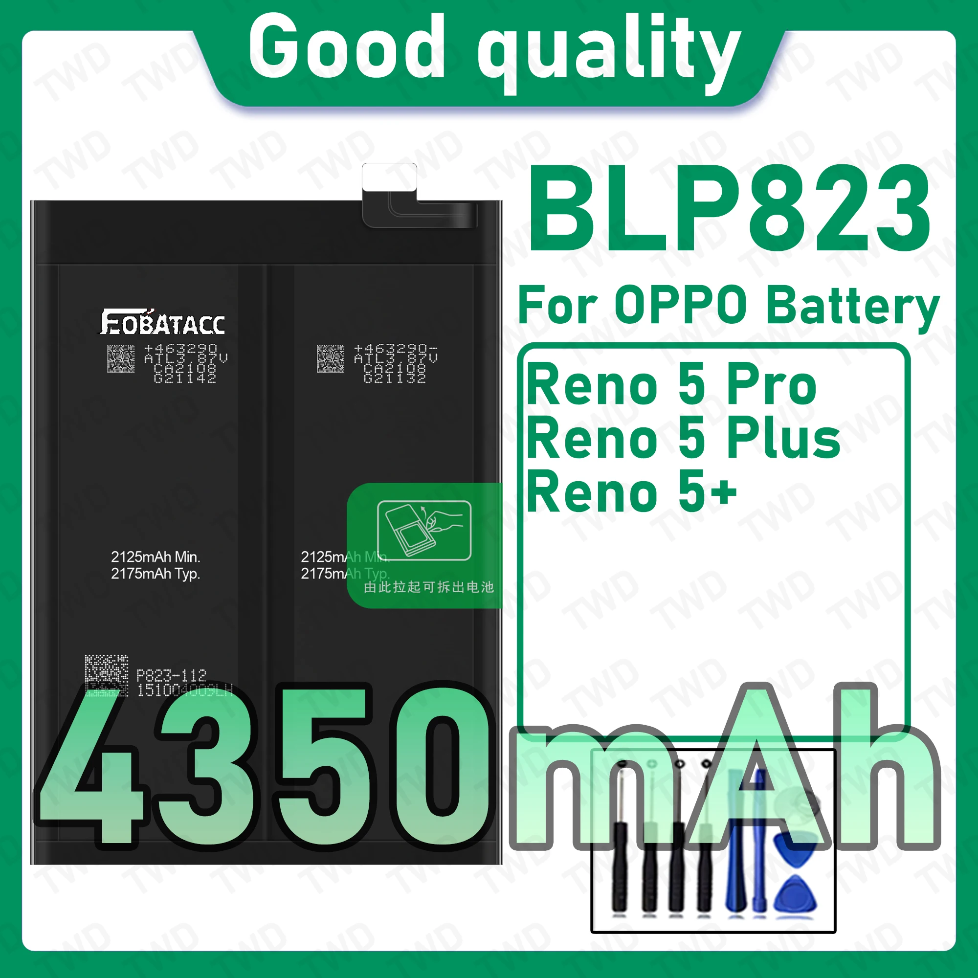 BLP823 Brand New High Capacity Rechargeable Li-ion Replacement Battery For OPPO Reno5 Pro Plus Bateria+Free Tools