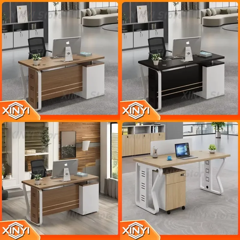 Modern Design Extendable Wooden and Steel Office Desk for Home Office Workstation for Small Space for Standing Desk for