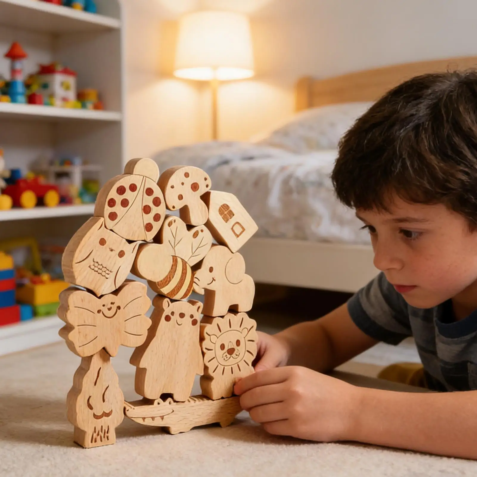 Practical Wood Tumbling Tower Animal Game for Party Games Outdoor Games for Adults and Family Fun Stacking Block Games