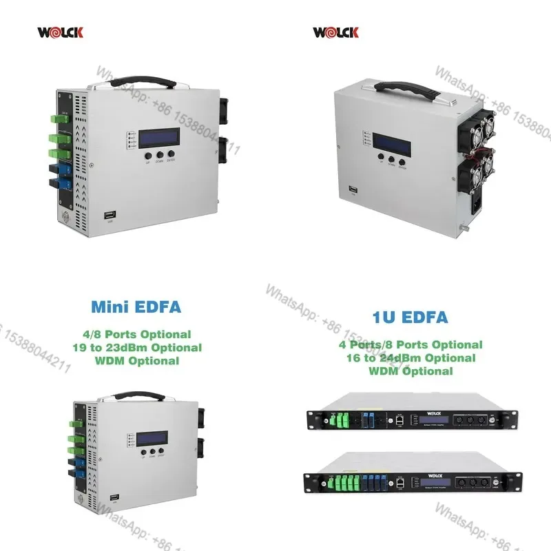 Hot Sale Wolck Manufacturer Mini Optical Amplifier EDYFA 1550nm 4/8 Ports EDFA with WDM