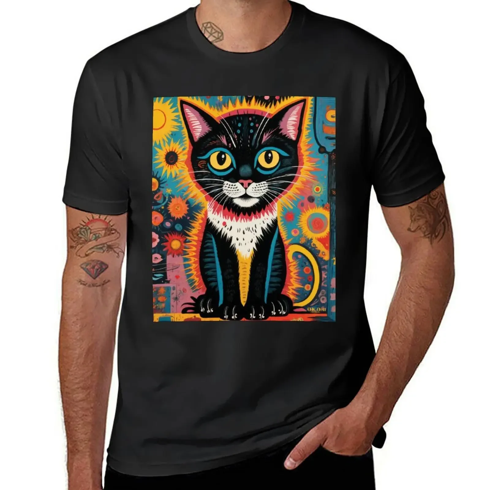 Eclectic Cat - Chic Chat Créations Ref. 008 T-Shirt boys whites plain shirts graphic tee men