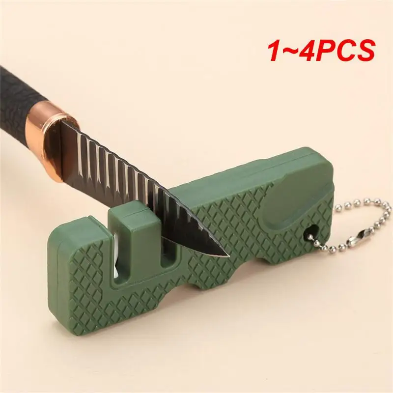 1~4PCS Knife Sharpener Small Volume 20g Mokou Portable Compact And Easy To Carry Tungsten Steel+ceramic Double Sided Polished