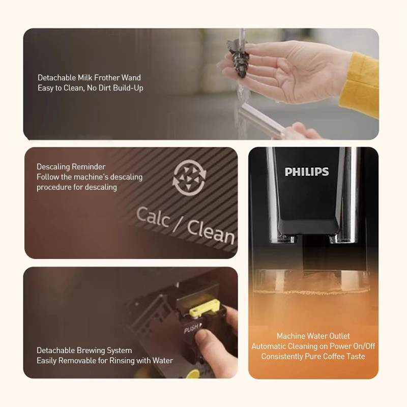Кофемашина Philips EP1221, полностью автоматическая кофемашина для эспрессо, керамическая дисковая кофемолка, технология предварительного заваривания высокого давления
