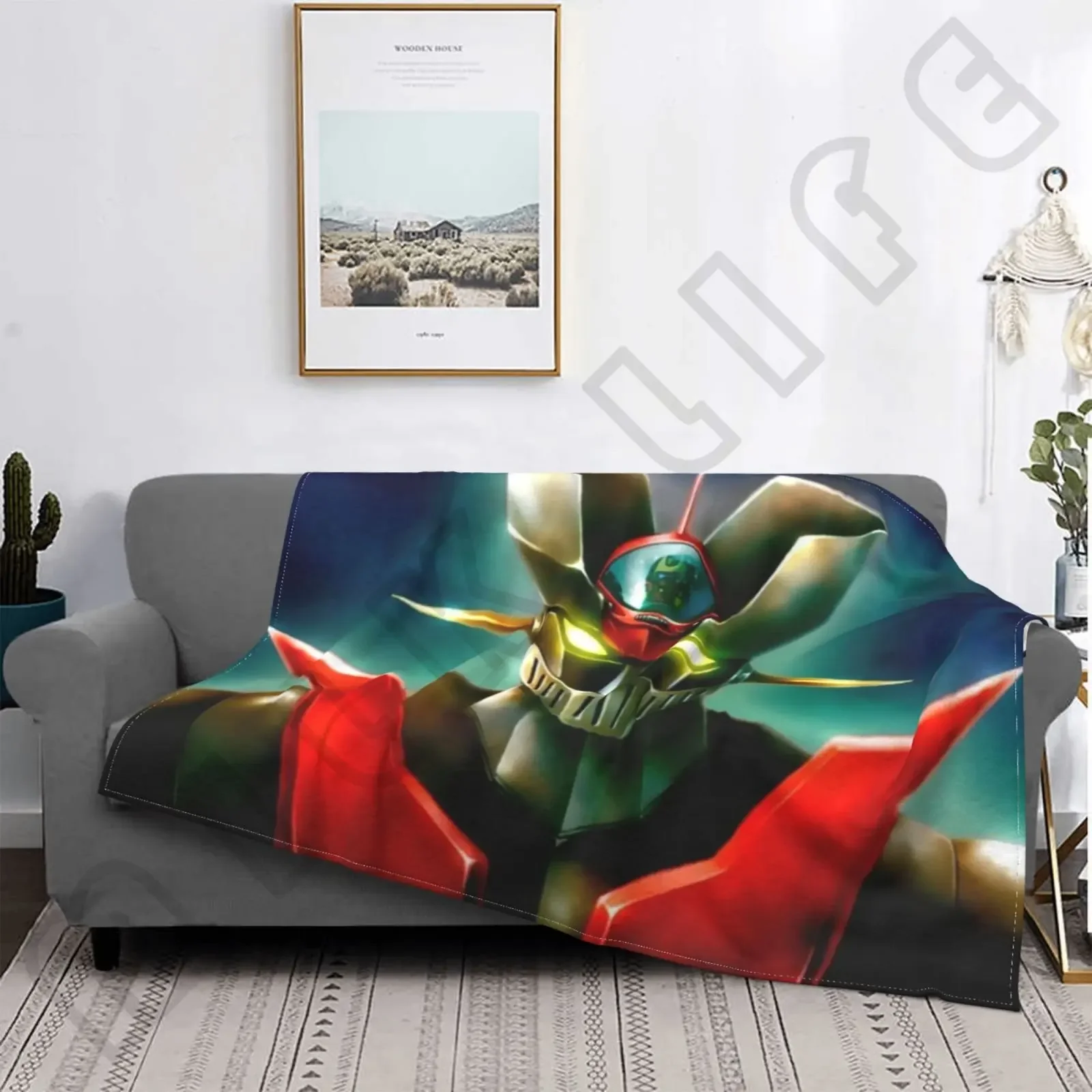 

Anime Mazinger Z Robot Flannel Fleece Throw Blankets for Bed Sofa Living Room Soft Blanket Warm Cozy Fluffy Throw Plush Blanket