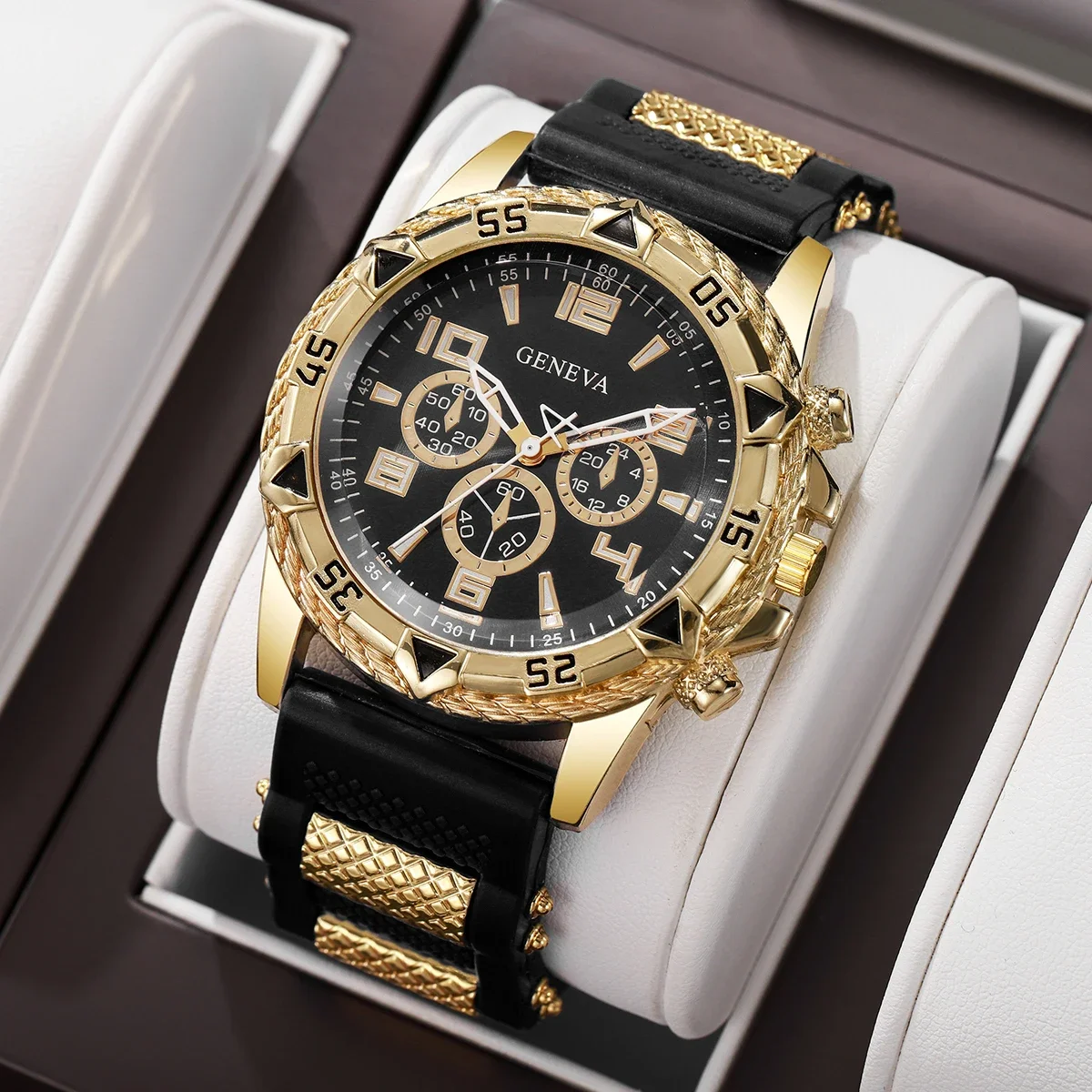 1/2 قطعة حزام سيليكون الموضة رجال الأعمال ساعات كوارتز ساعة اليد للرجل ساعة Reloj Hombre (بدون صندوق)