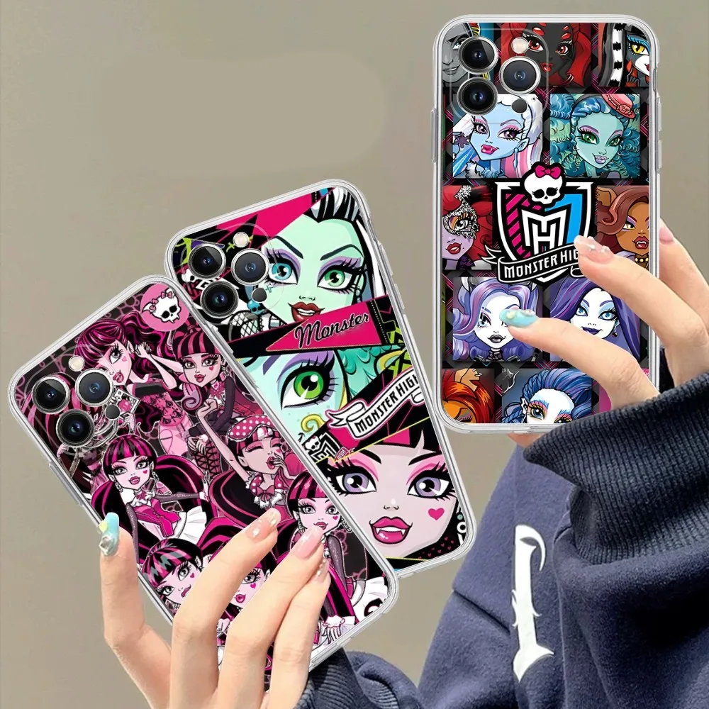 

M-MonsterS Cartoon H-HighS Mousepad Silicone Soft for iphone 15 14 13 12 11 Pro Mini XS MAX 8 7 6 Plus X XS XR Cover