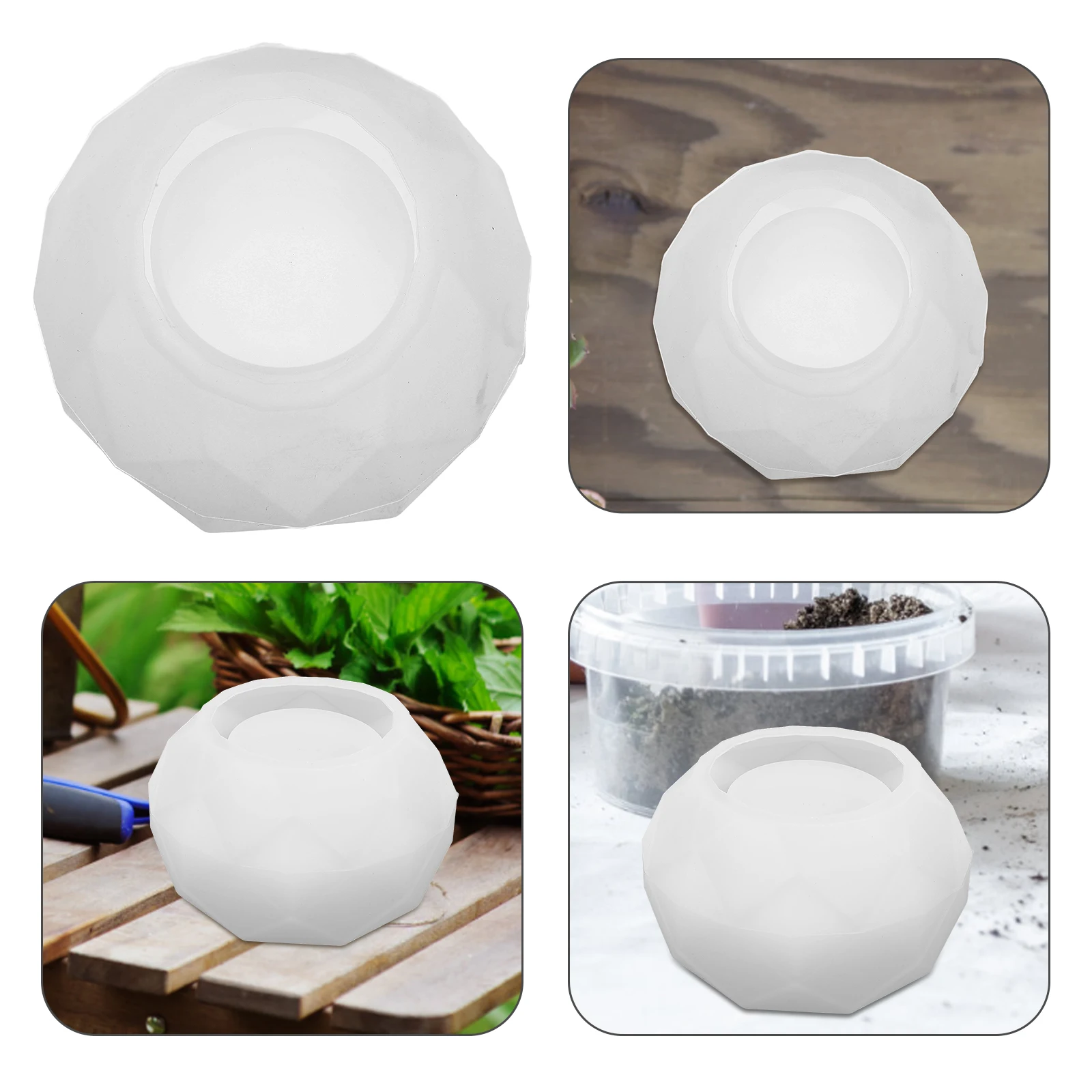 

Succulent Flower Pot Mold DIY Planter Casting Silicone Reusable Easy Demold Clean Long Lasting Garden Supplies Flowerpot Brush