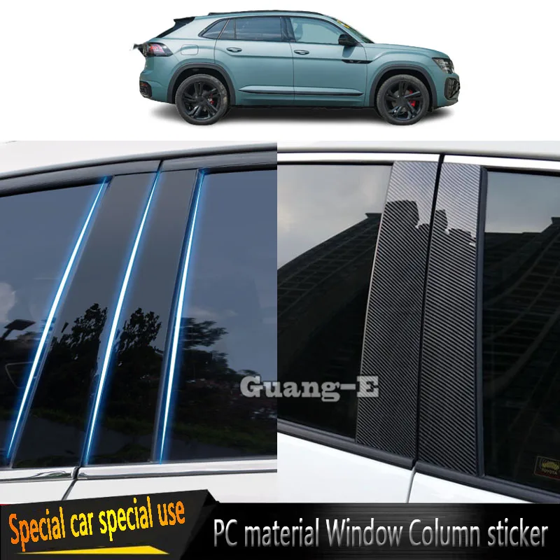 

Car PC Material Pillar Post Cover For VW Volkswagen Atlas Teramont X 2017 2018 2019 2020-2023 Door Trim Window Molding Stickers