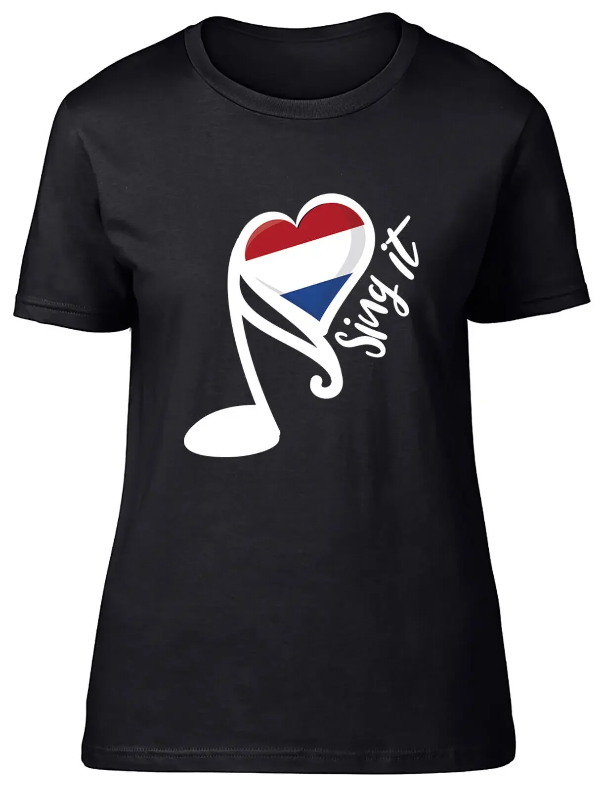 Netherlands Song Contest Womens T-Shirt Music Singing Ladies Gift Tee