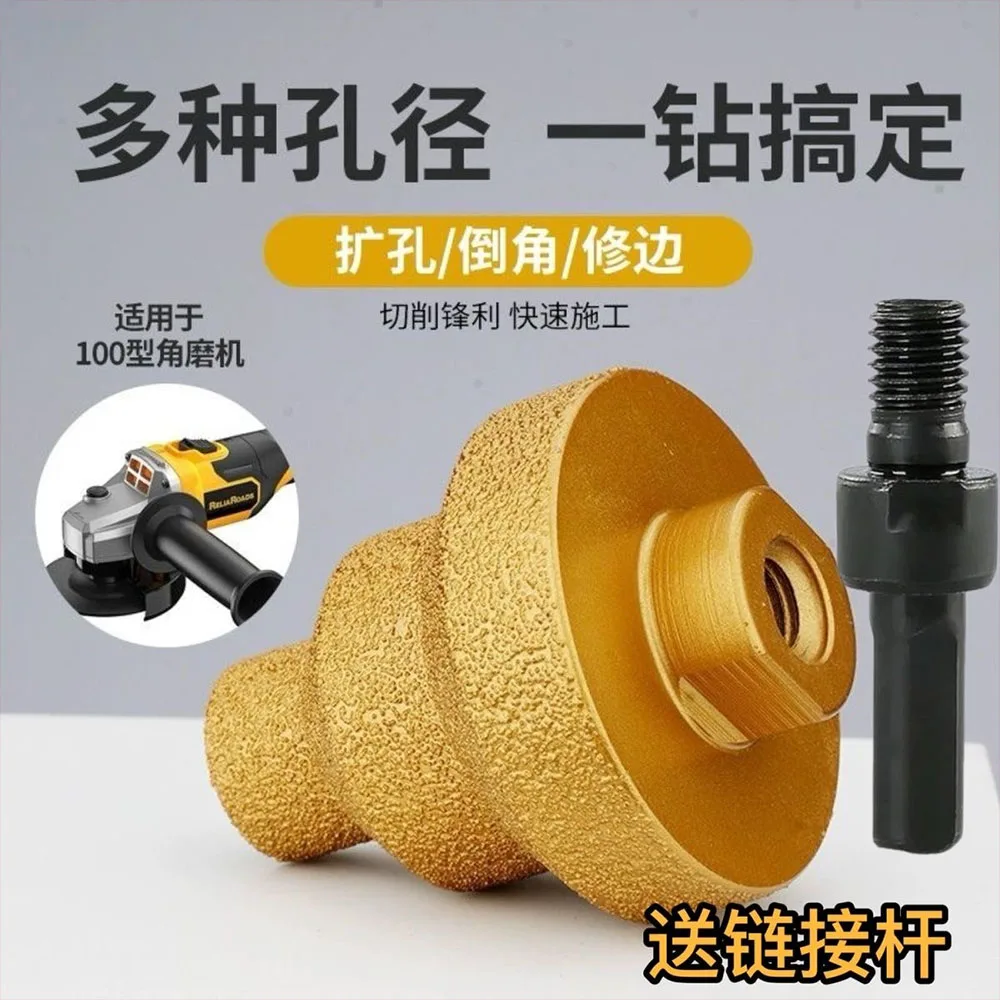 M10 Thread Diamond Beveling Chamfer Bit 20-50mm Cone Punching Expanding Drill Bit Grinding Wheel Ceramic Tile Chamfering Tool