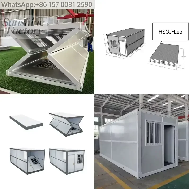 20ft Modular Container House Foldable Prefab Office Steel and Sandwich Panel Storage Box for Mining Camps