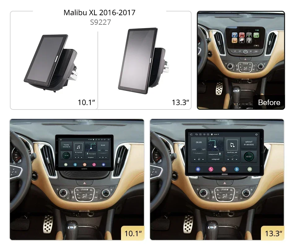 13.3 Inch 1920*1080 Ownice Android10.0 for Chevrolet 2016 - 2017 Malibu XL Car Radio Multimedia Video Audio GPS Auto Rotatable