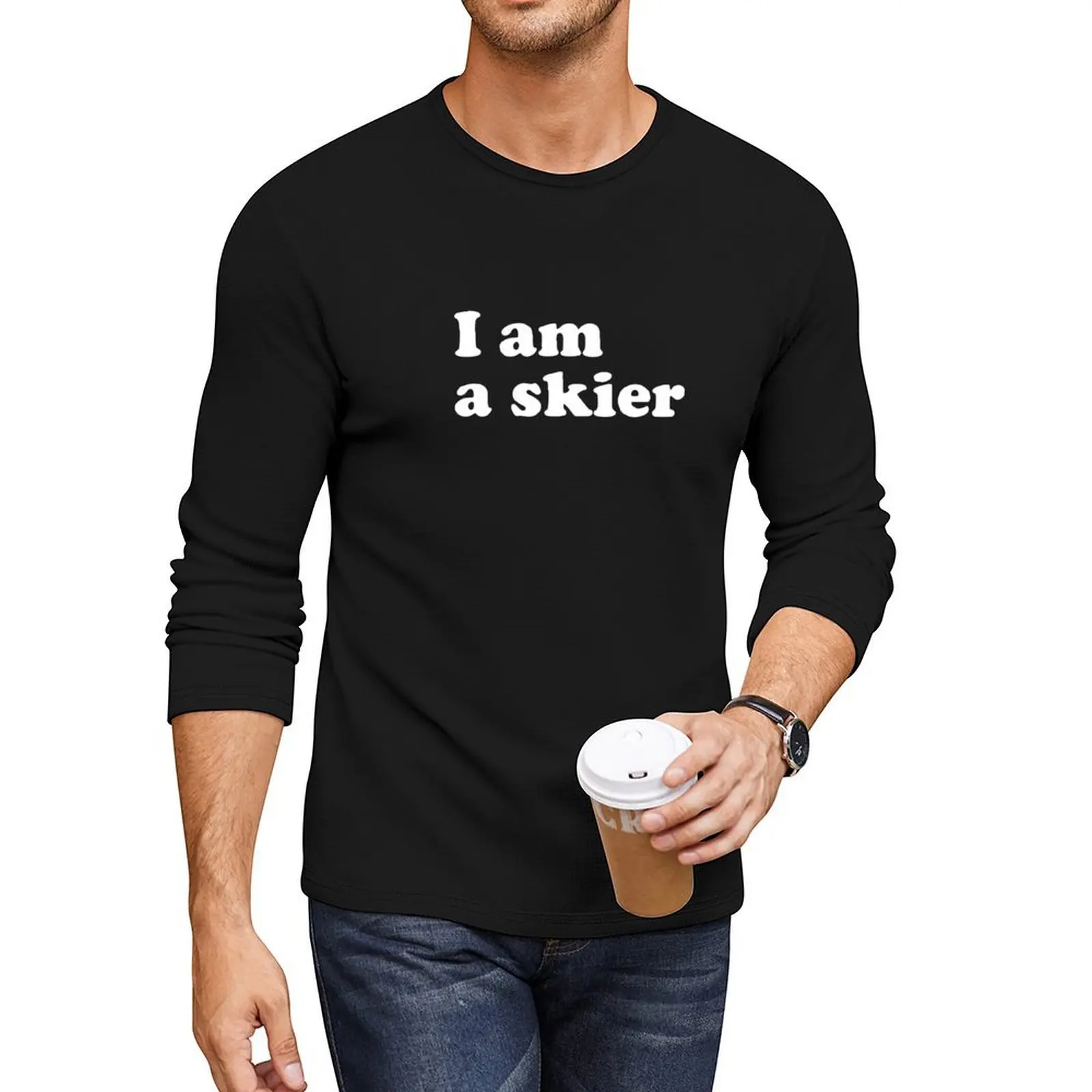 

I am a skier Long T-Shirt anime plus size t shirts korean fashion cute clothes heavy weight t shirts for men