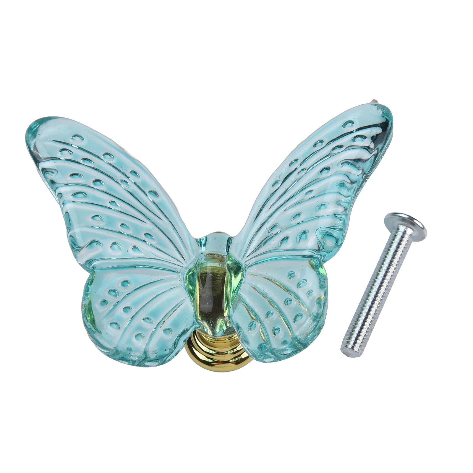 Brand New Butterfly Pulls Dresser Glass+metal Green/white Stylish Vintage 1 Pcs 25g Beautiful Easy Installation