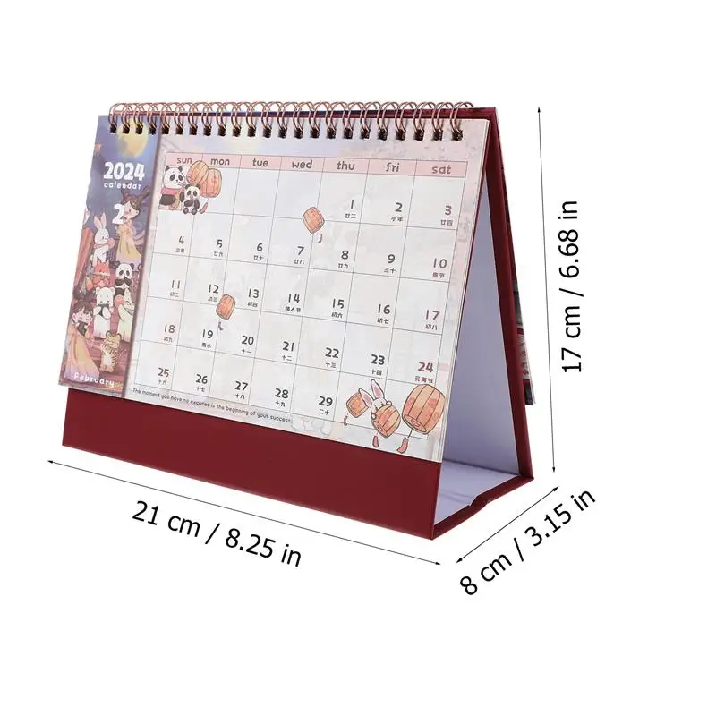 Desk Calendar 2024 Plan Schedule Planning Decor Calendars Students Month Table Decor Portable Delicate Office Daily Use Decore