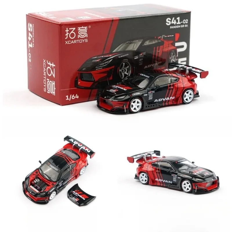 XCARTOYS POPRACE ALLOY 1/64 TOYOTA Supercar Collection Ornament PANDEM GR86-ADVAN Racing Model
