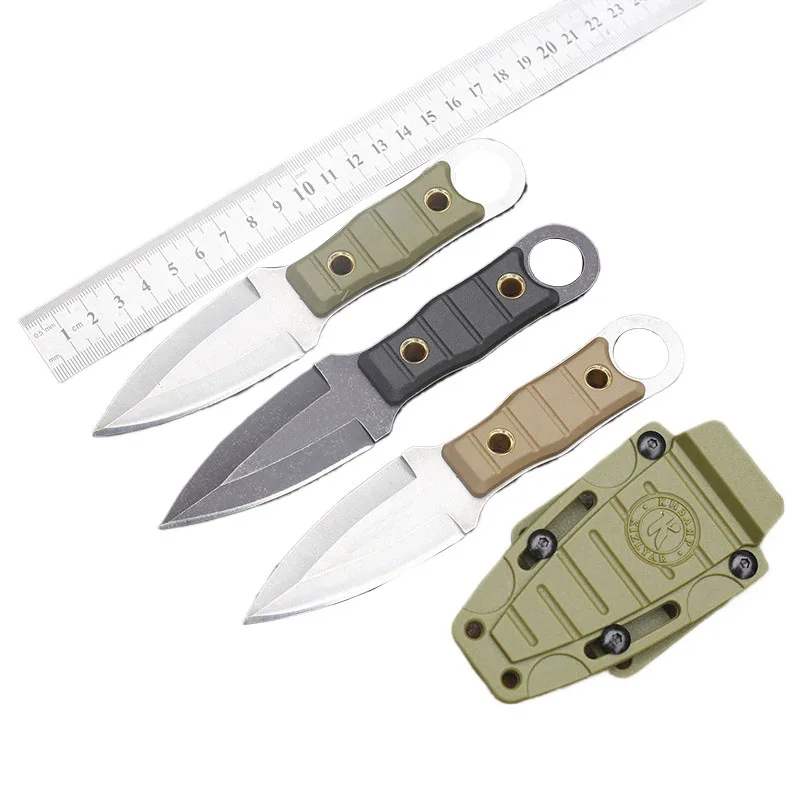 3cr15Mov Stainless Steel EDC Fixed Blade Knife Plastic Handle Full Tang Outdoor Hiking Camping Survival Knife With Kydex Sheath