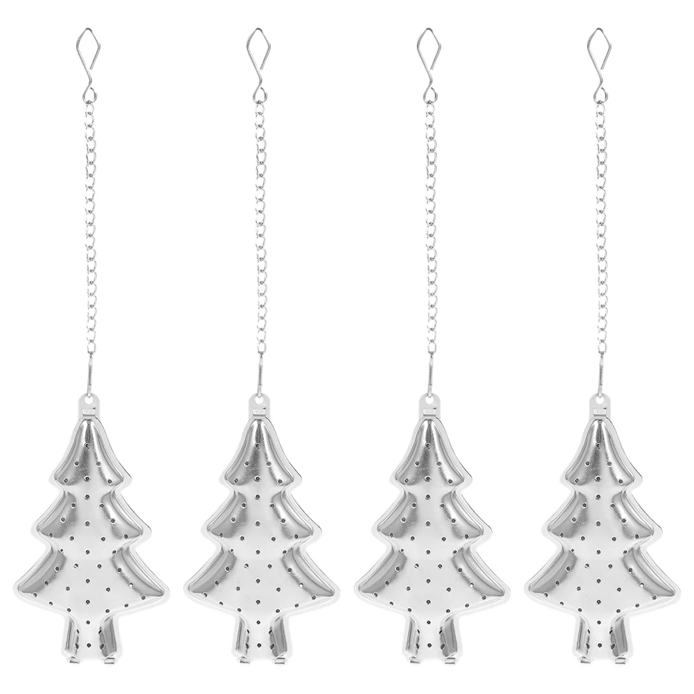 

4Pcs Stainless Steel Tea Strainers Tree Shape Loose Leaf Tea Ball Infuser Fine Mesh Filters Spice Strainer Reusable