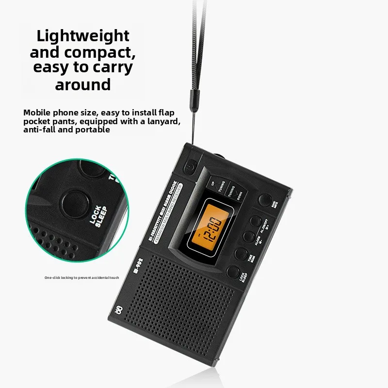 Radio LED z cyfrowym wyświetlaczem, zasilane bateriami AA, radio stereo, radio survivalowe, radio AM FM SW, radio na baterie, małe przenośne radio — zdjęcie produktu 5