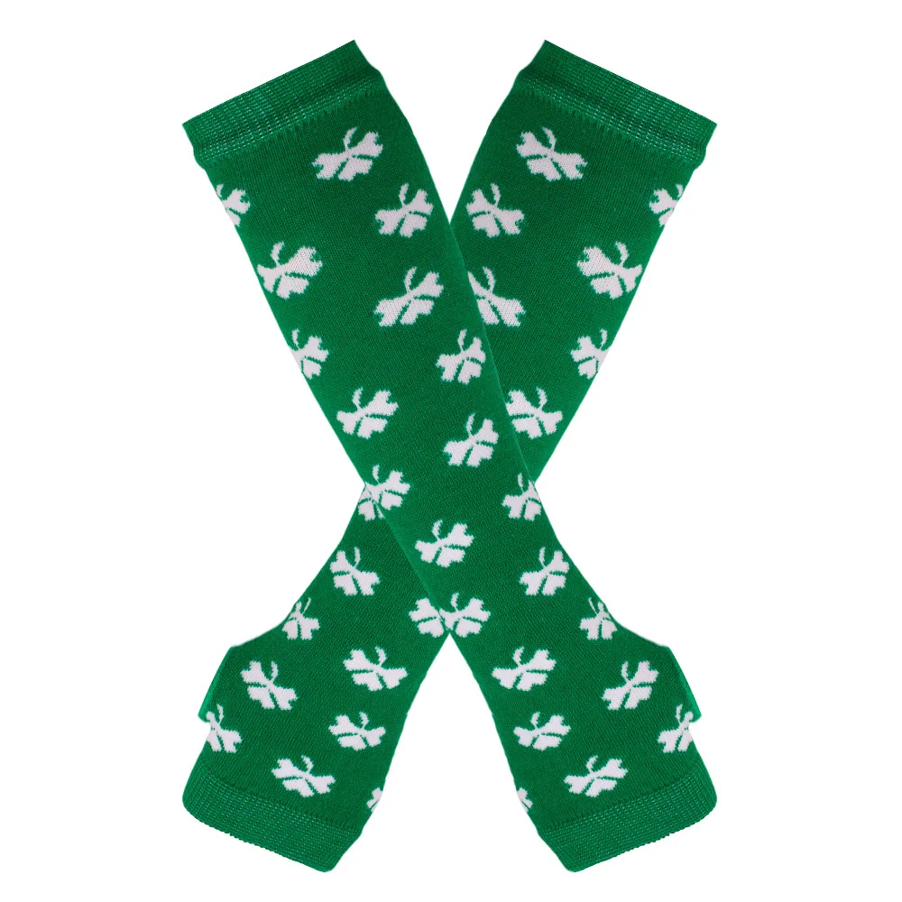 St. Patrick's Day finger lose Handschuhe für Frauen und Männer lange Strick arm wärmer elastische Cosplay-Handschuhe st. Patrick's Day Accessoire