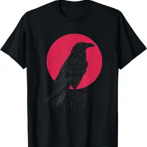 Wikinger Raven T -Shirt für Männer, Krähe Hexerei, versteckter heidnischer Liebhaber, Herrenkleidung 8 Hauptverkaufshemdkrähe - №4