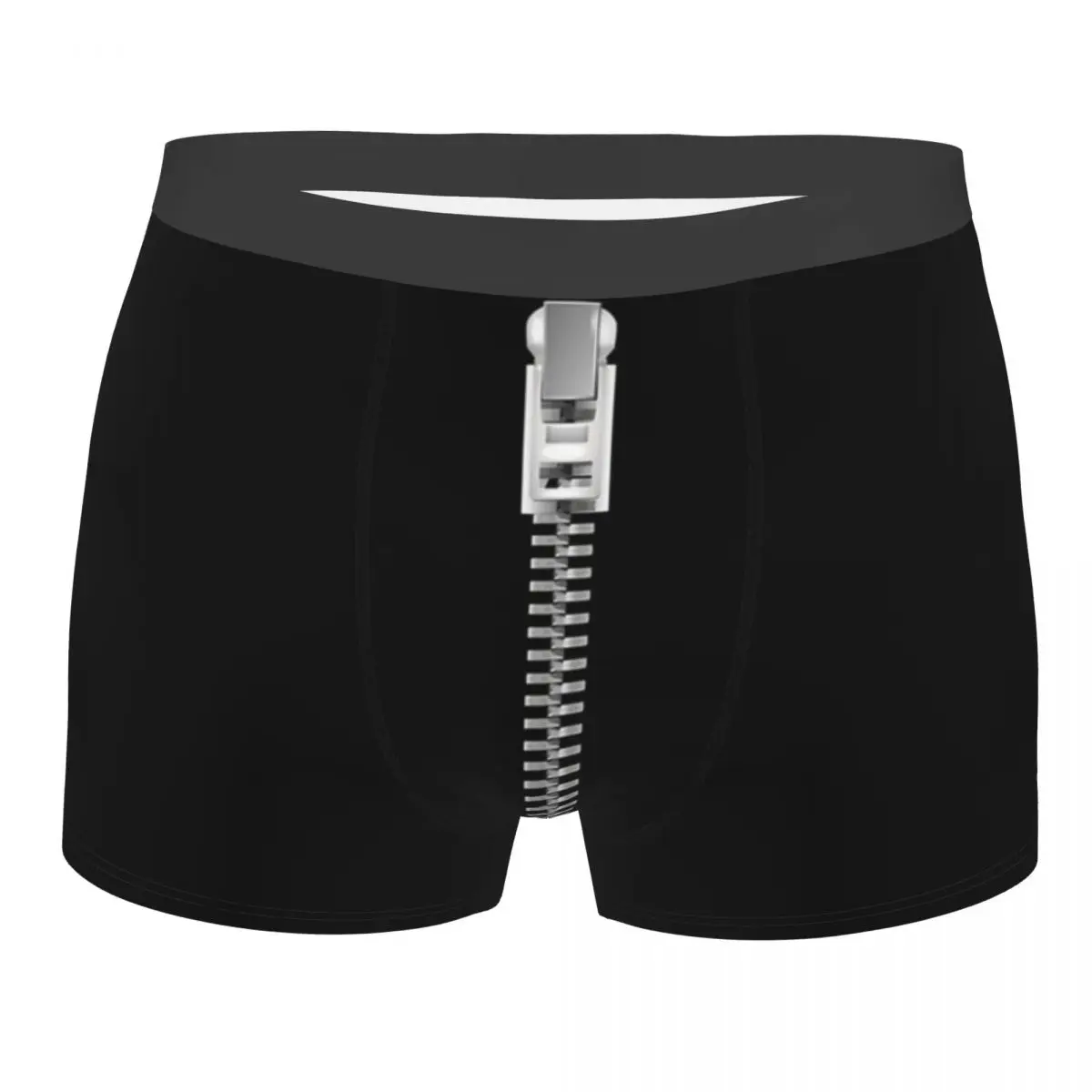 Men Zipper Mouth Underwear Sexy Boxer Shorts Panties Male Breathable Underpants