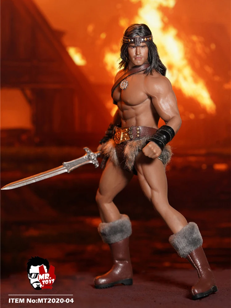 In Stock MR.TOYS MT2020-04 1/12 Scale Barbarian Warrior Arnold Head Clothes Weapon Set Fit 6'' TBL TM02A Action Figure Body Doll