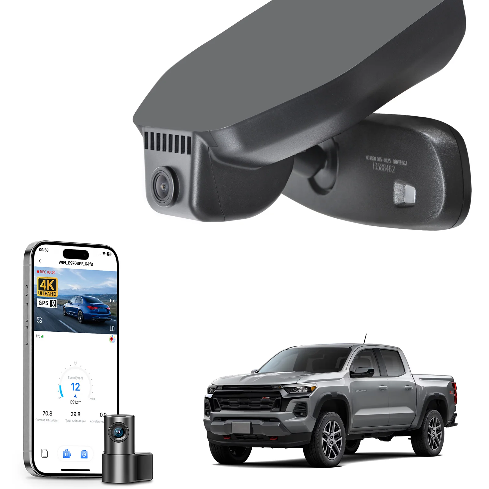 Mangoal 4K Dash Cam For Chevy Colorado Select Base Wt Wd Lt Z71 ZR2 Model A/B 2…