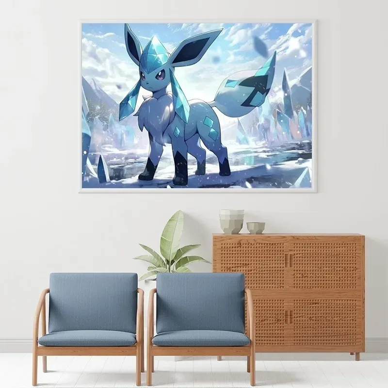 Pokemon Eeveelution Poster Kawaii Anime Eevee Canvas Painting Wall Art Prints Living Room Decor Pictures Mural