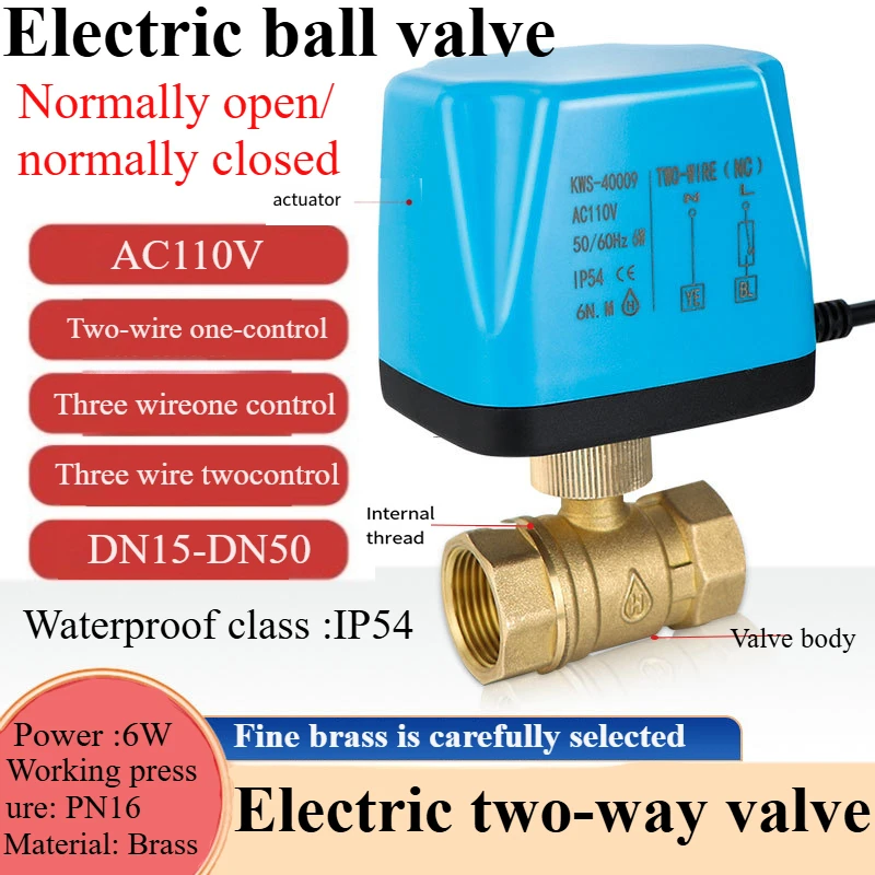 Electric Ball Valve Three-wire Two-line One-control Solar Central Air Conditioning Fan Coil Electric Two-way Valve