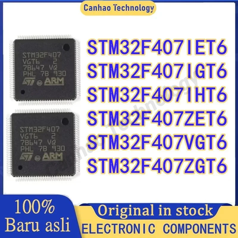 STM32F407ZET6 STM32F407ZGT6 STM32F407IGT6 STM32F407IET6 STM32F407IHT6 STM32F407VGT6 STM32F407 STM IC MCU Chip LQFP em estoque