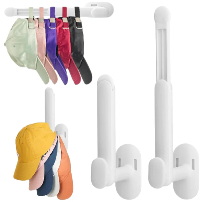 

1Pcs L-Shape Scalable Hat Storage Rack Baseball Cap Holder Self-Adhesive Hook for Coats Hats Towels Clothes Closet Kitchen Shelf