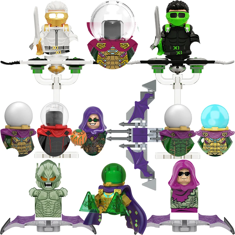 Marvel Legend nuevo ladrillos de duende verde regalo para minifiguras Mysterio bloques de construcción Mini figuras de acción para niños