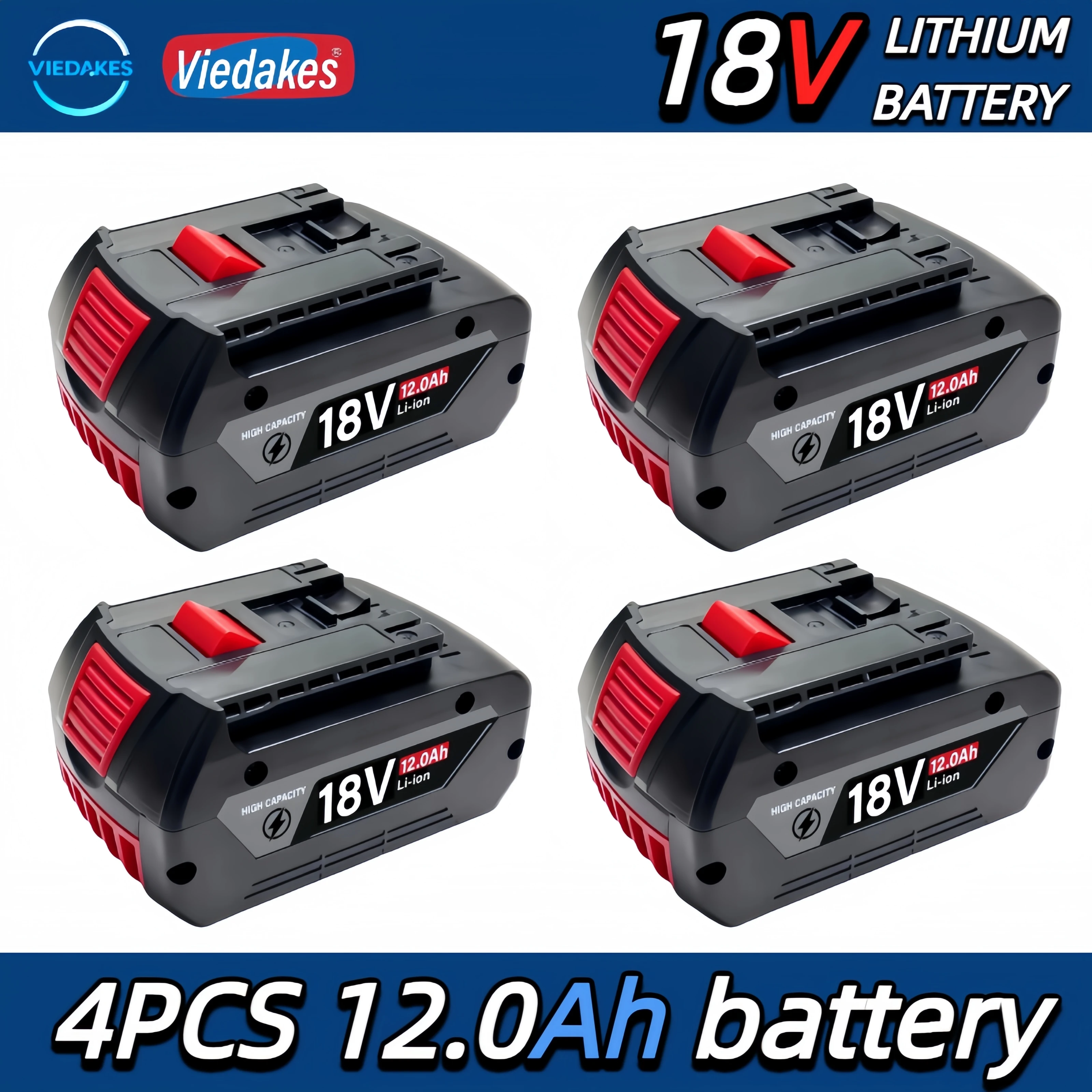 🔥High-Performance 18V Battery 12.0 Ah for Bosch 18V 배터리 18650 Lithium Battery Rechargeable Built-in BMS with LED Indicator