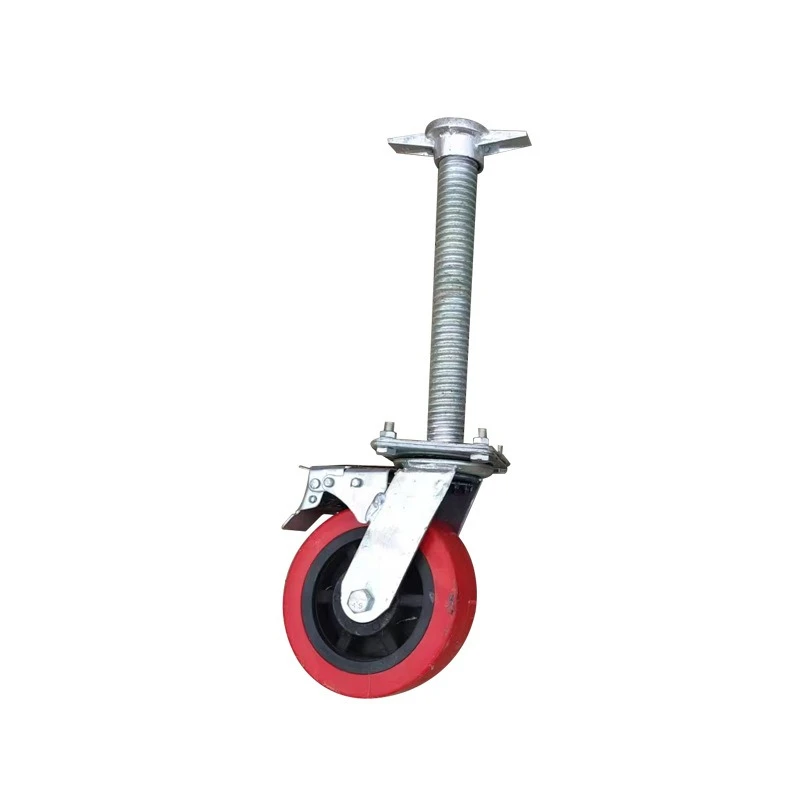 Scaffolding Wheels, Nylon Pulleys, Moving Frames, Steering Wheels, Casters, Adjustable Red Span Wheels with Brakes