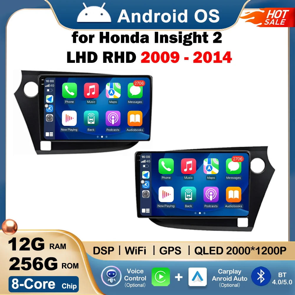 

Wireless Carplay Radio for Honda Insight 2 LHD RHD 2009 - 2014 Android Intelligent System Car Multimedia Player HD Touch Screen