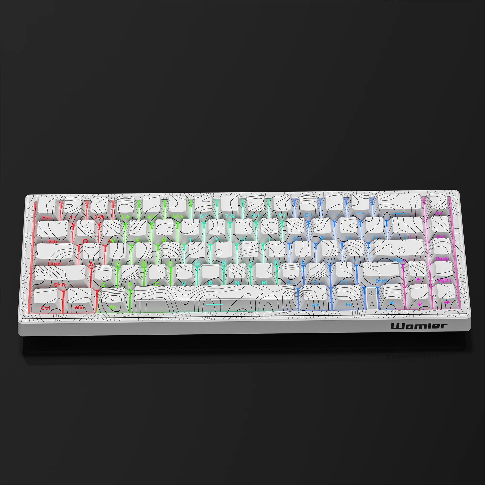 Womier M68 HE V2 65% Topographic Themed Rapid Trigger Hall Effect Wired Mechanical Keyboard RGB Custom Gaming Keyboard for PC