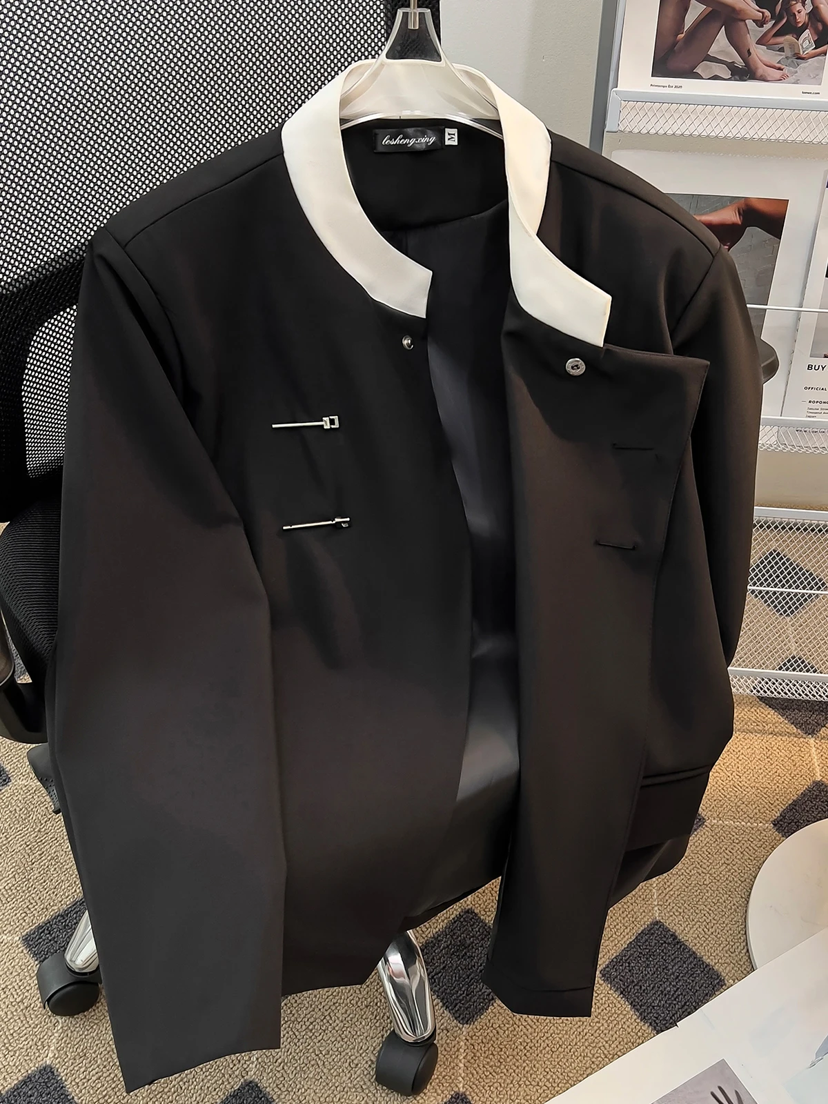 

Casual Spring Autumn Men's Suit Jaet Trendy Briti Sle Design Sensation Quirky Haome Faionable Casual Outerwear