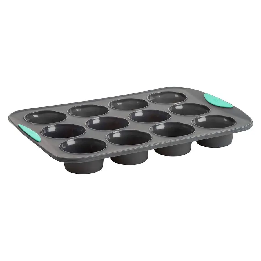

Structure Silicone Muffin Pan 12 Cup, Flexible Silicone with Hard Lining to Hold Shape, NonStick, BPAFree, Dishwasher Safe, Heat