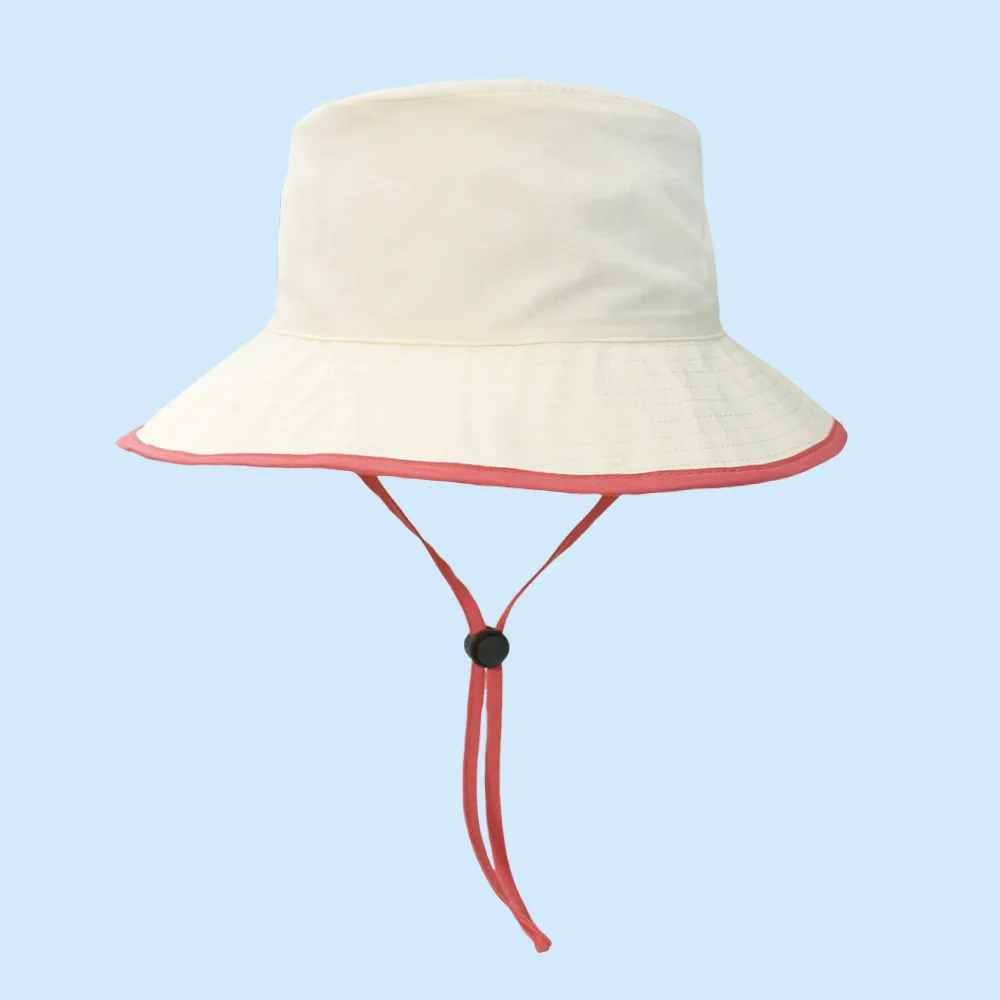 Bucket Hat Boy Kids Summer Sun Protection Wide Brim String Mesh Cap Beach Accessory For Girl Holiday Swimming Outdoor