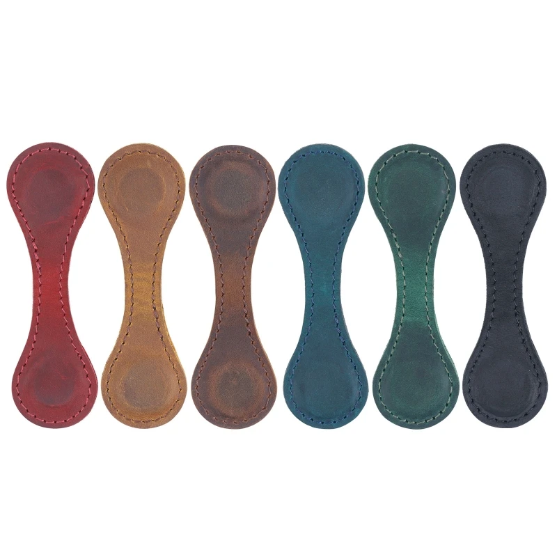 Marcador couro Marcadores página magnéticos Clipe página couro Clipe página dupla face