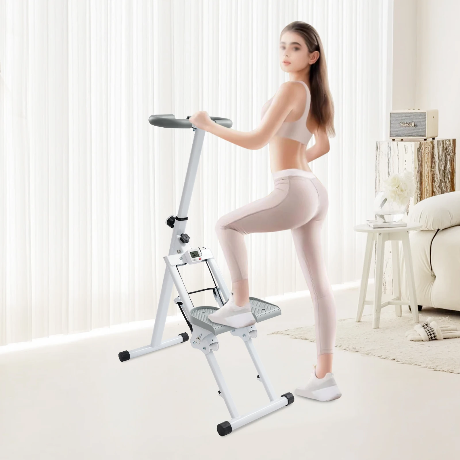 

Stair Stepper, Foldable Vertical Stair Climber for Full-Body Workout, Stair Stepper Equipped with a counting table for Home Gym