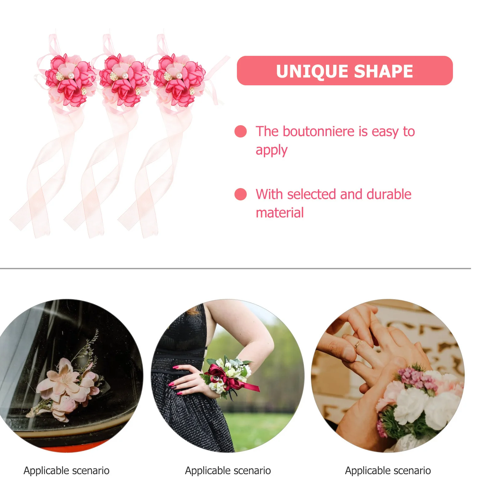 3 قطع الزفاف المعصم زهرة ريفي خمر السوار الفرقة أنيقة وصيفه الشرف سوار الديكور حزب التبعي الزفاف اليد