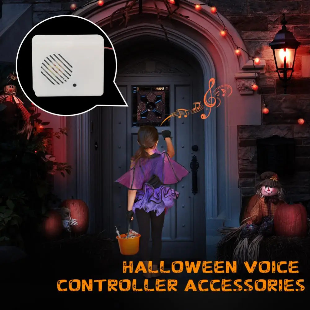 Halloween Sound Sensor Voice Activated Scary Props Halloween Decoration 2023 Sound Sensor Scream Speaker Halloween Accessories