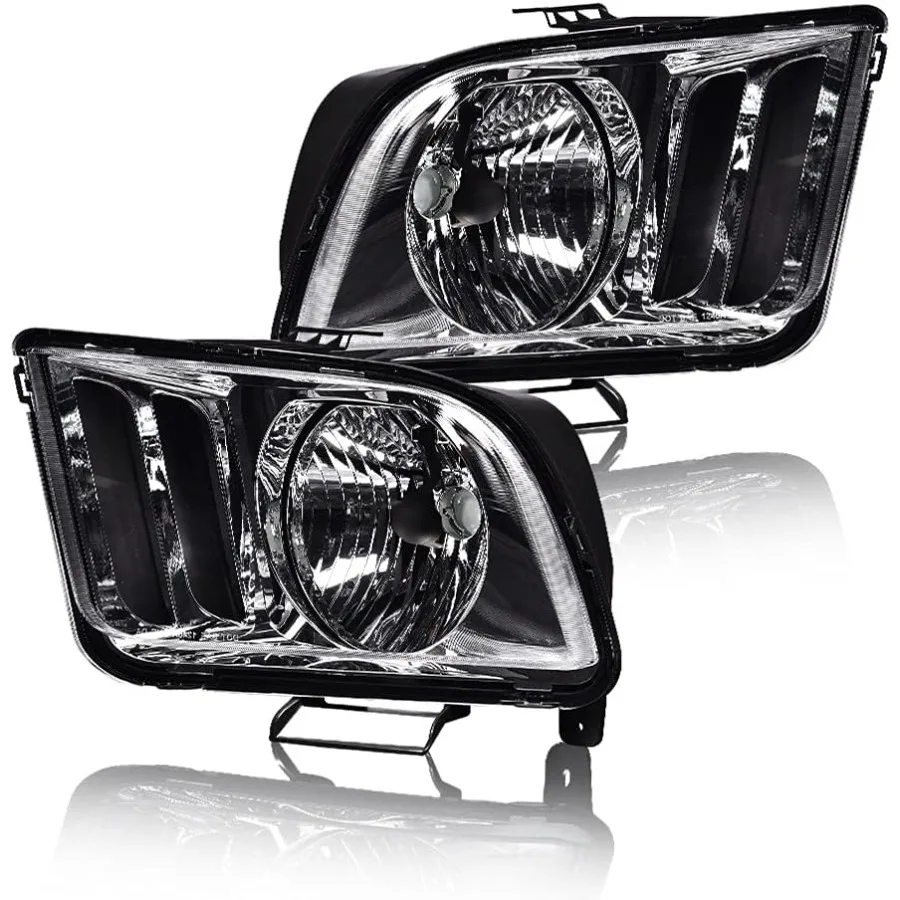 

Headlights Assembly Compatible with 2005 2006 2007 2008 2009 Mustang 2PCS DriverandPassenger Side Headlight Headlamps Clear le
