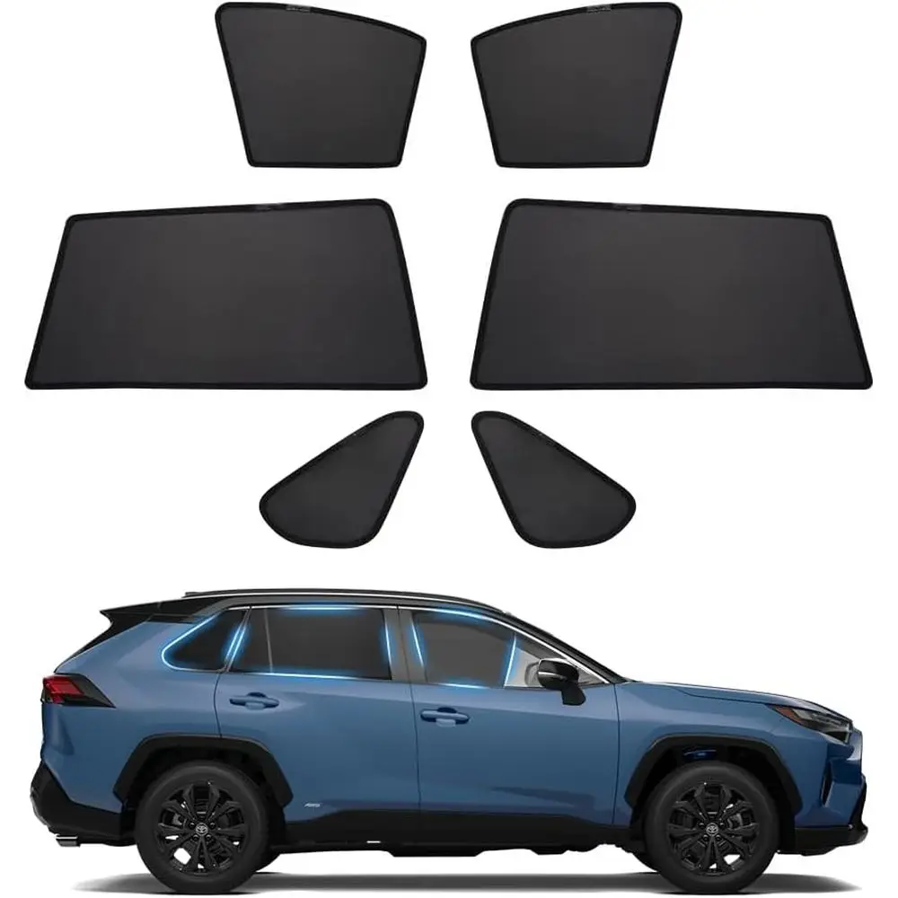 

Fit for Side Window Shade Toyota RAV4 2019-2024 2025-6 Pack 100% Light Block Car Privacy Curtains Shades for Baby, Camping, Napp