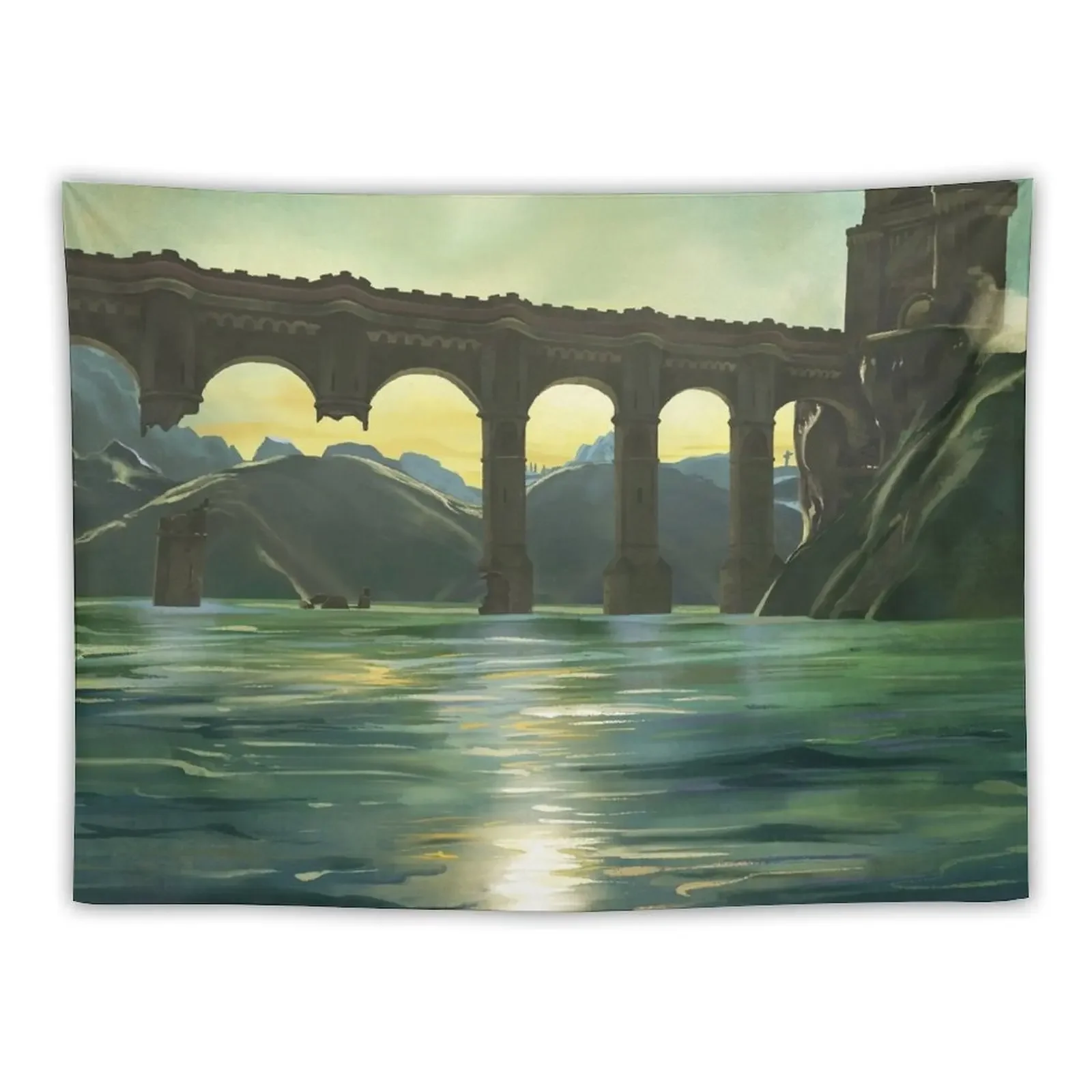 

Bridge of Hylia Sunrise Tapestry Korean Room Decor For Bedroom Tapestry